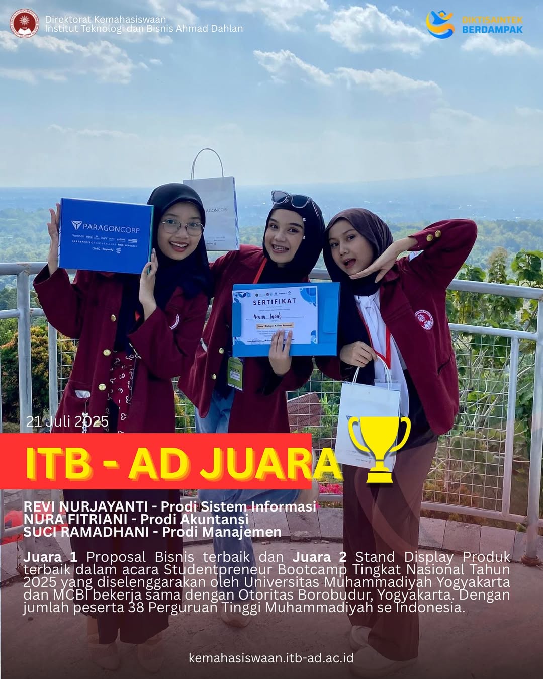 Mahasiswa ITB Ahmad Dahlan Jakarta Raih Juara dalam Studentpreneur Bootcamp Tingkat Nasional 2025
